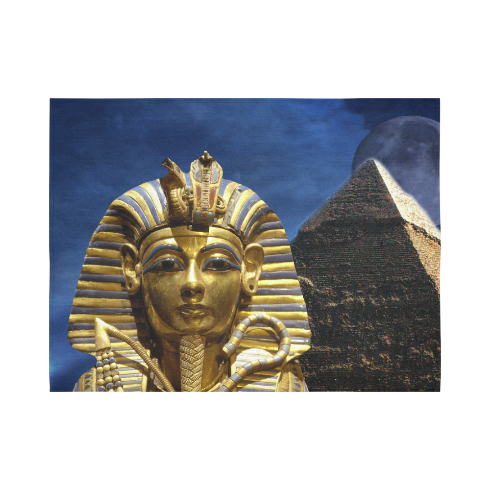 King Tut Pyramid Cotton Linen Wall Tapestry 80"x 60"