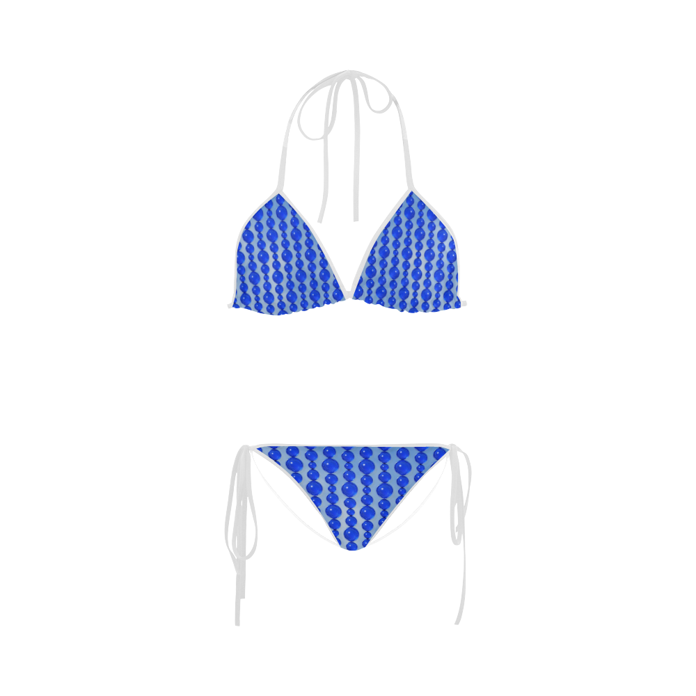 Blue Beads Custom Bikini Swimsuit