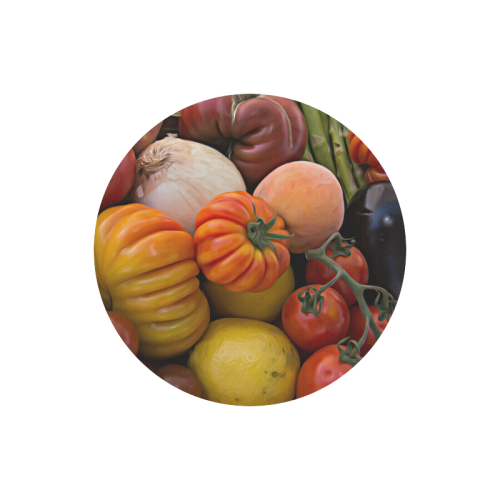 Heirloom Tomatoes in a Basket Round Mousepad