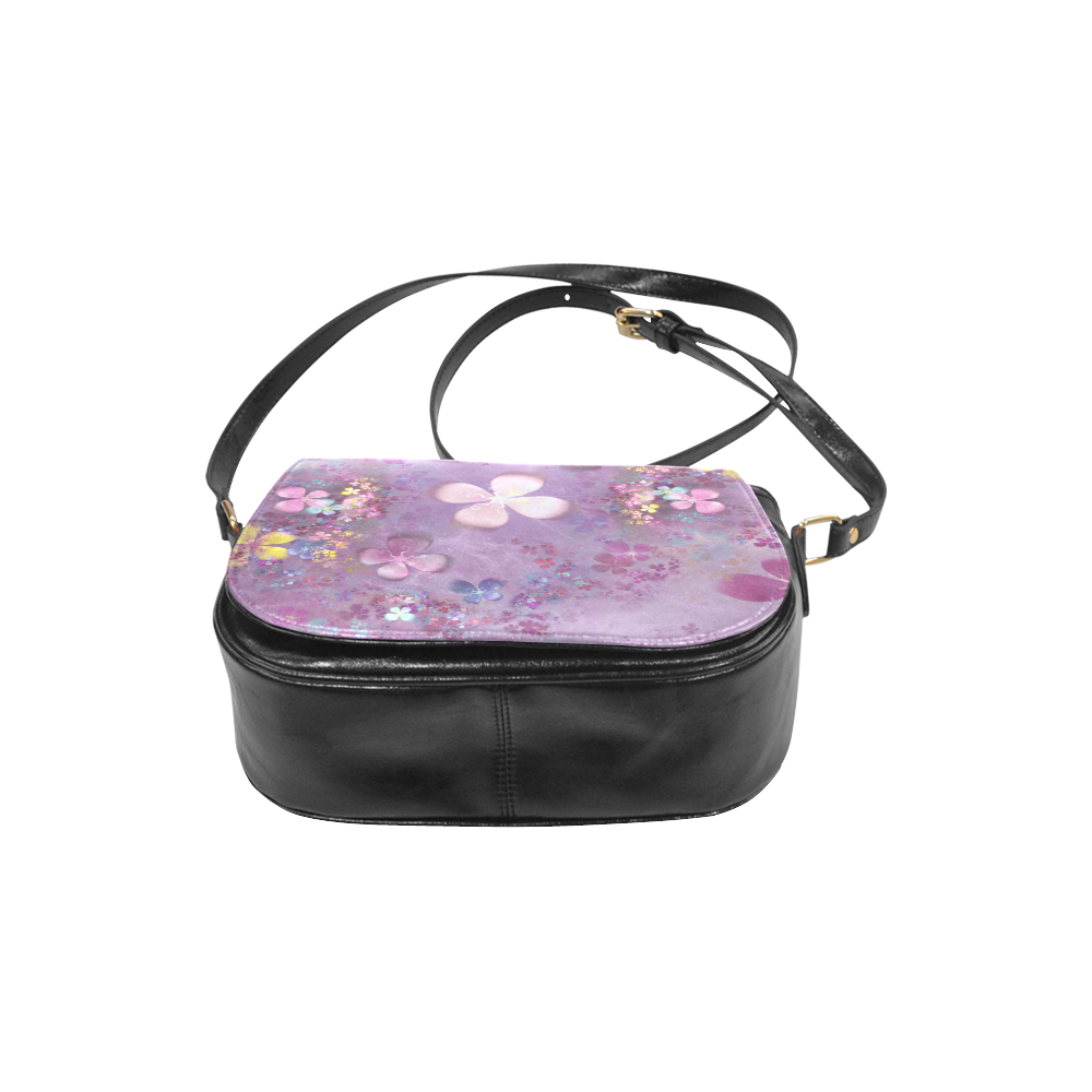 Modern abstract fractal colorful flower power Classic Saddle Bag/Small (Model 1648)