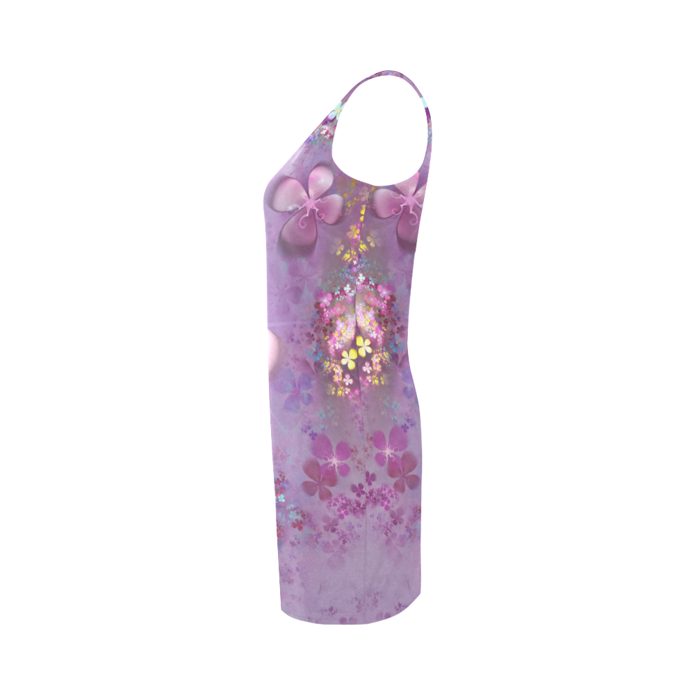 Modern abstract fractal colorful flower power Medea Vest Dress (Model D06)