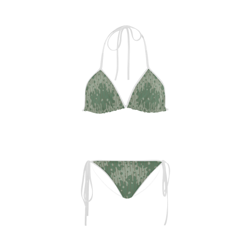 Retro Green Custom Bikini Swimsuit