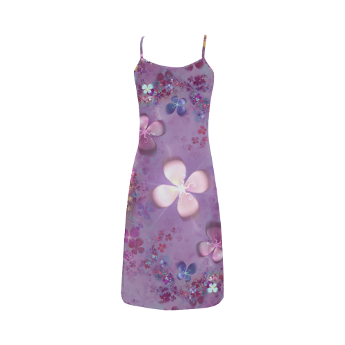 Modern abstract fractal colorful flower power Alcestis Slip Dress (Model D05)
