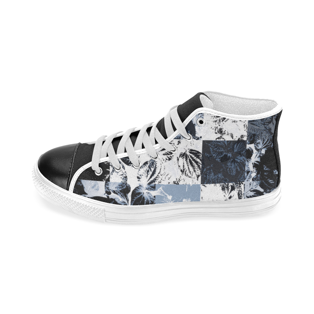 Foliage Patchwork #8 - Jera Nour Men’s Classic High Top Canvas Shoes (Model 017)