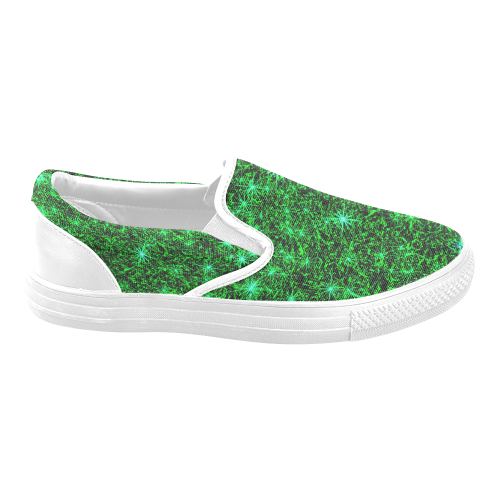 Sparkling Green - Jera Nour Men's Unusual Slip-on Canvas Shoes (Model 019)