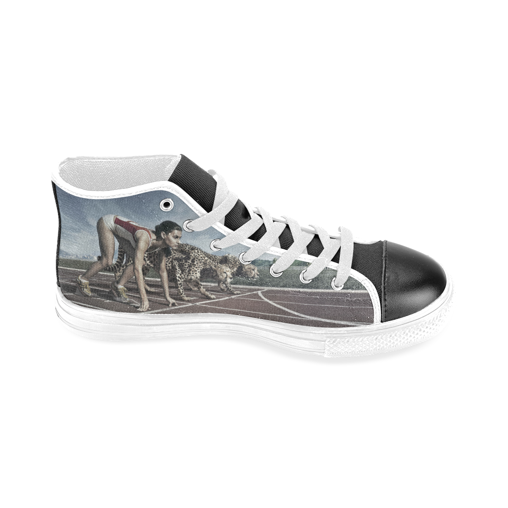 Running cheetahs Men’s Classic High Top Canvas Shoes (Model 017)