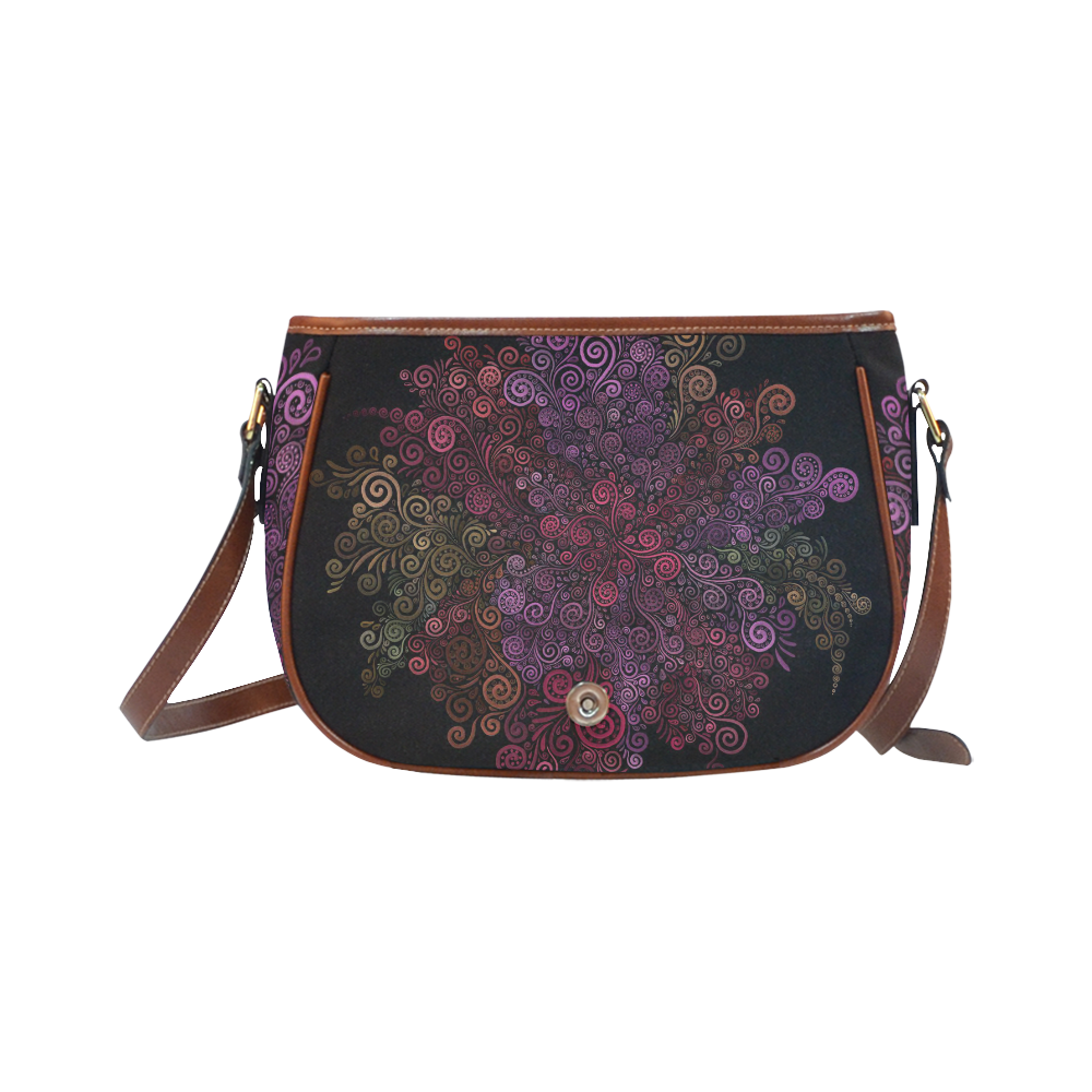 Psychedelic 3D Rose Saddle Bag/Small (Model 1649) Full Customization