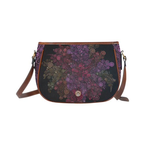 Psychedelic 3D Rose Saddle Bag/Small (Model 1649) Full Customization