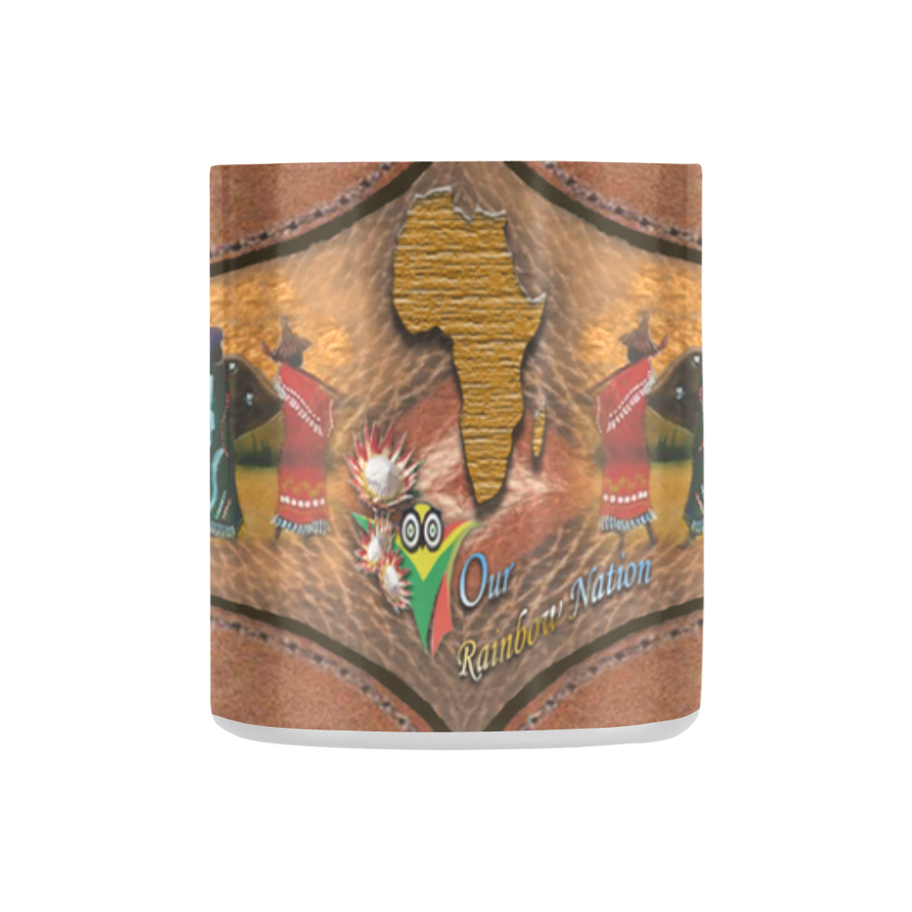 African rainbow nation on leather texture Classic Insulated Mug(10.3OZ)