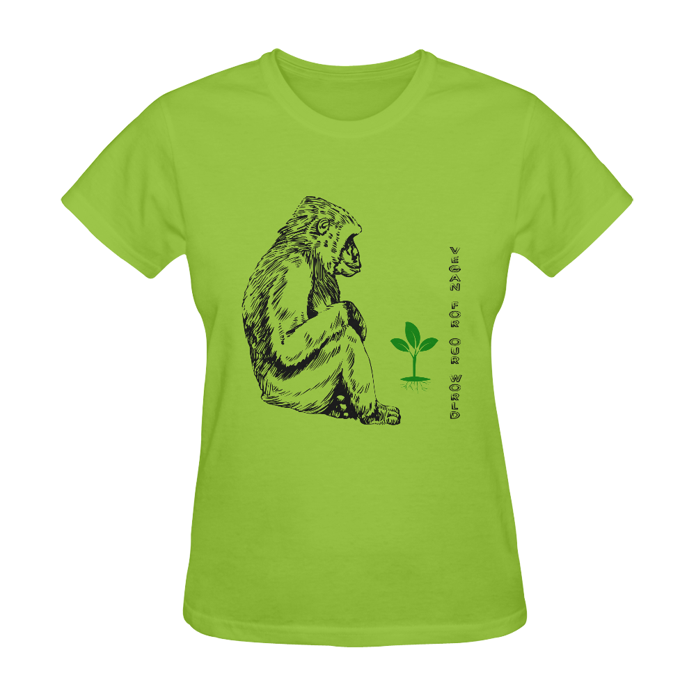 Gorilla with plants Sunny Women's T-shirt (Model T05)