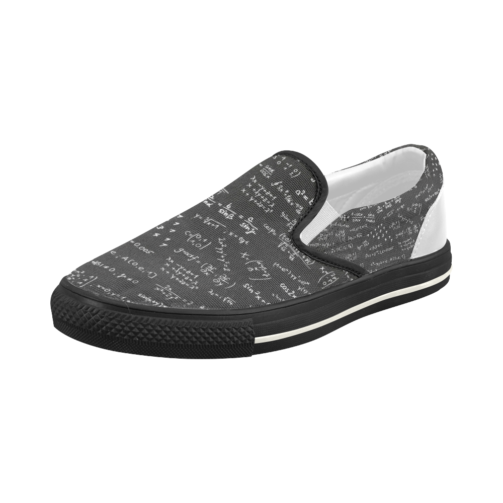 Math Formulas And Numbers Women's Slip-on Canvas Shoes (Model 019)