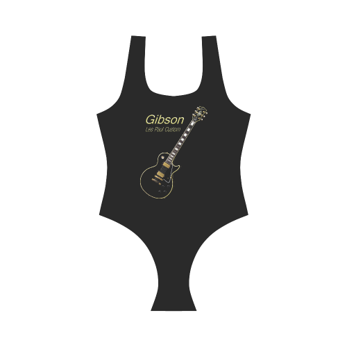 Black Gibson Les paul Custom Vest One Piece Swimsuit (Model S04)