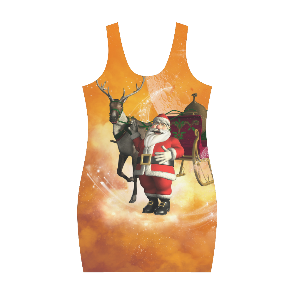 Santa Claus, Christmas design Medea Vest Dress (Model D06)