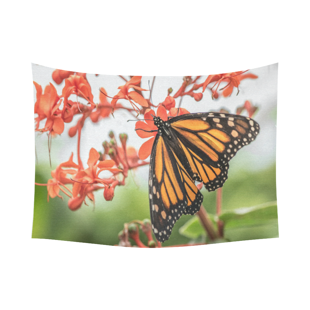 Monarch Butterfly Dreams Cotton Linen Wall Tapestry 80"x 60"