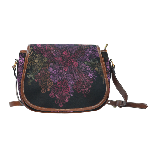 Psychedelic 3D Rose Saddle Bag/Small (Model 1649) Full Customization