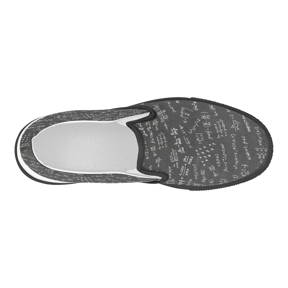 Math Formulas And Numbers Women's Slip-on Canvas Shoes (Model 019)
