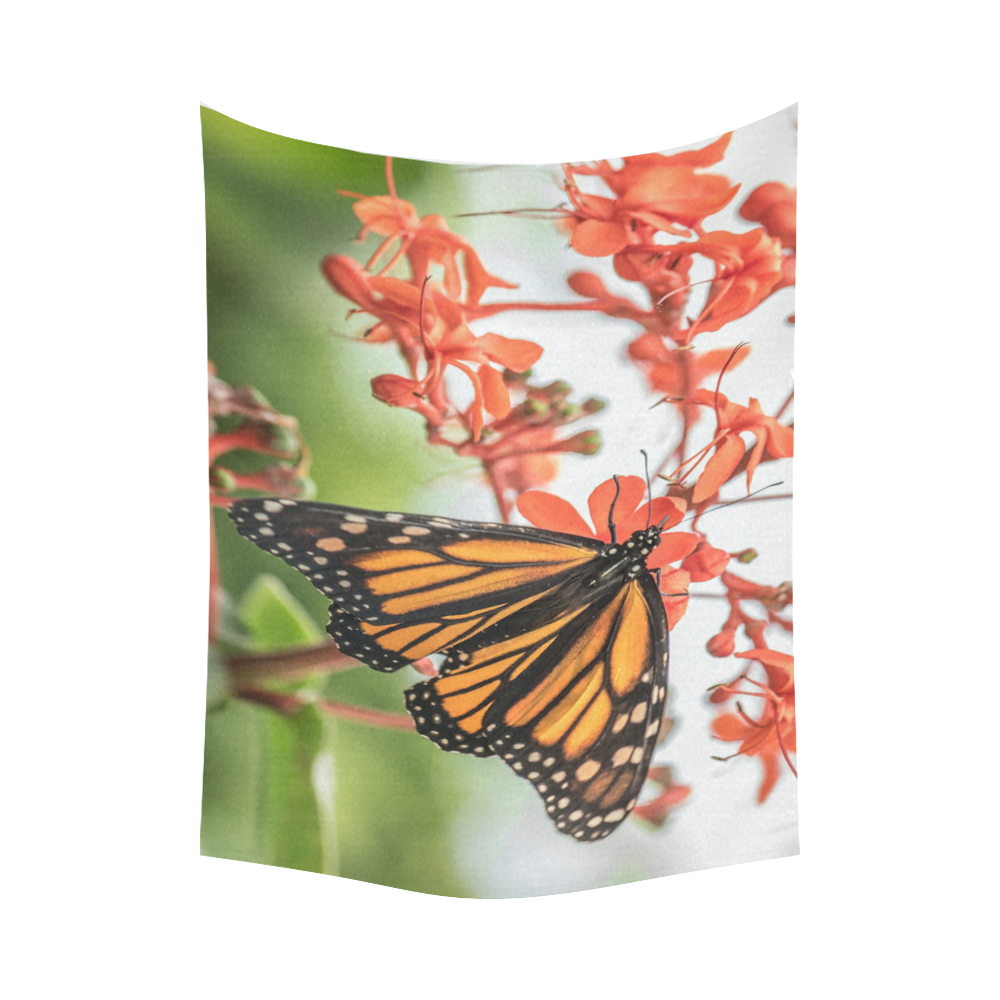 Monarch Butterfly Dreams Cotton Linen Wall Tapestry 80"x 60"