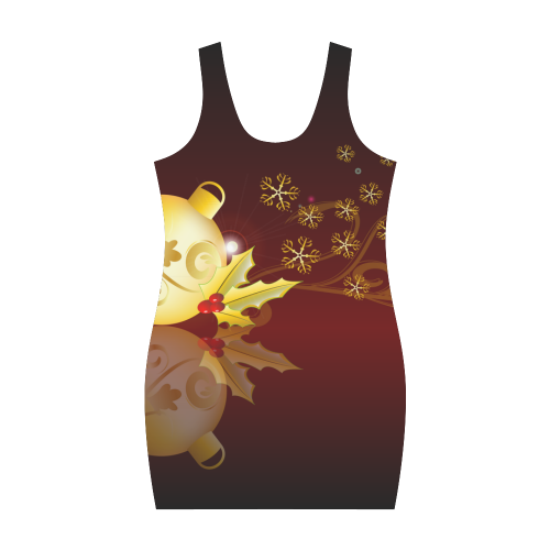 Christmas design with christmas balls Medea Vest Dress (Model D06)