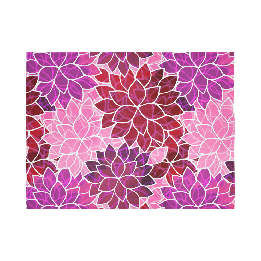 Beautiful Pink Flowers Cotton Linen Wall Tapestry 80"x 60"