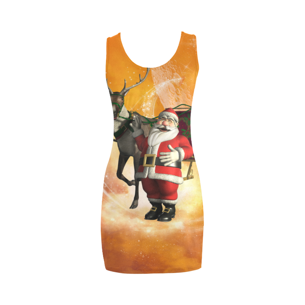 Santa Claus, Christmas design Medea Vest Dress (Model D06)