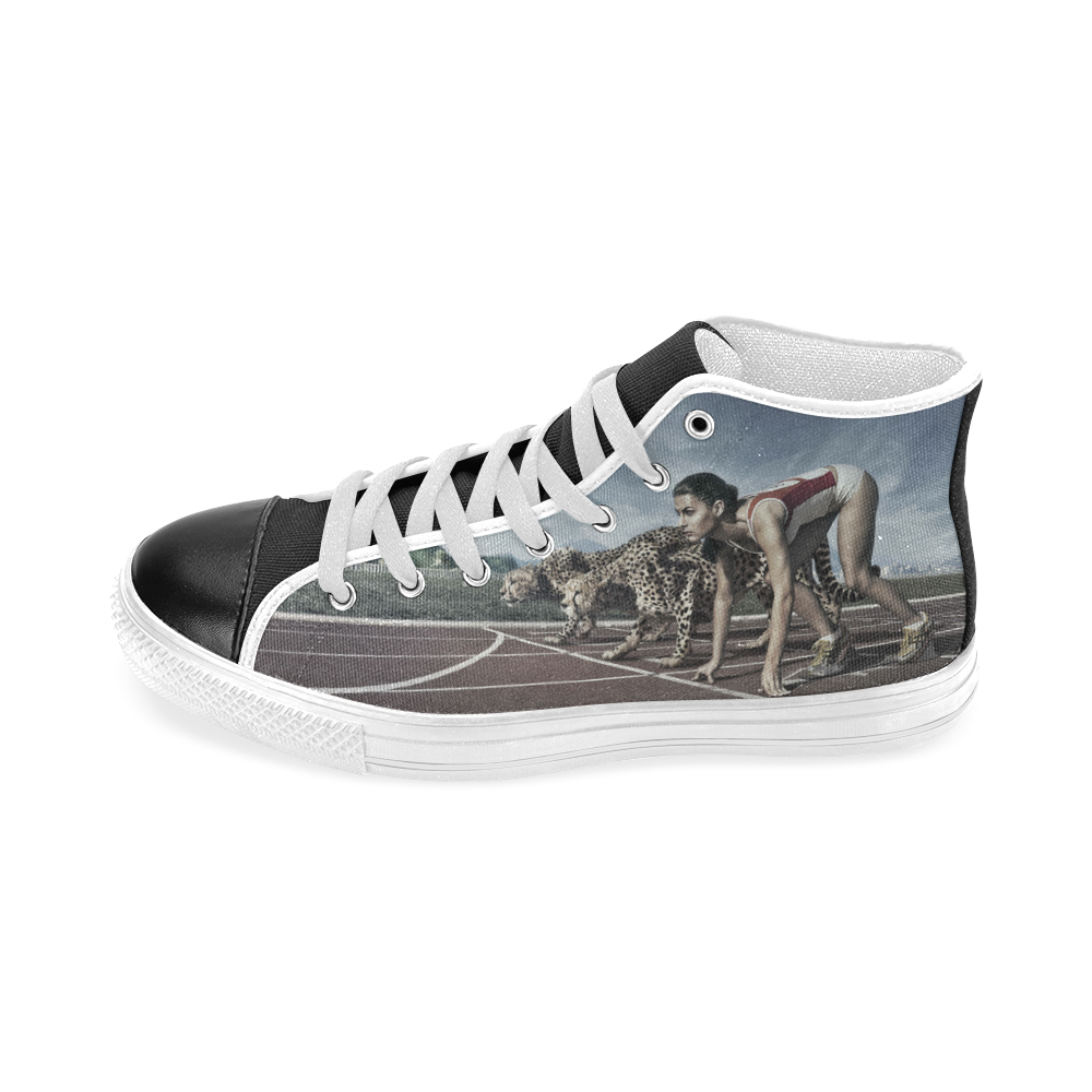 Running cheetahs Men’s Classic High Top Canvas Shoes (Model 017)