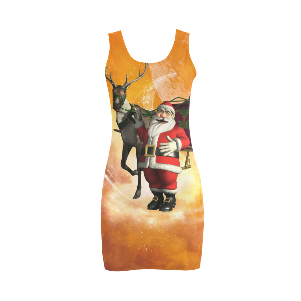 Santa Claus, Christmas design Medea Vest Dress (Model D06)