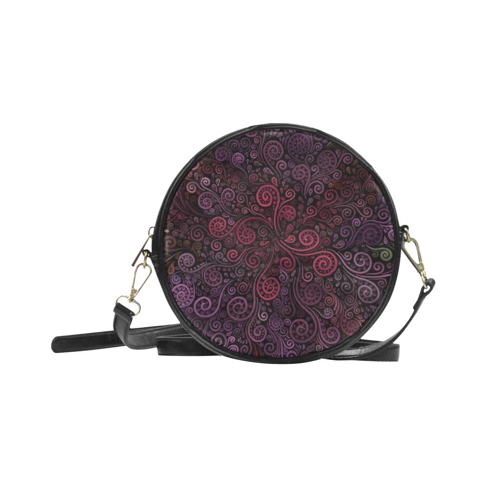 Psychedelic, 3D Rose Round Sling Bag (Model 1647)