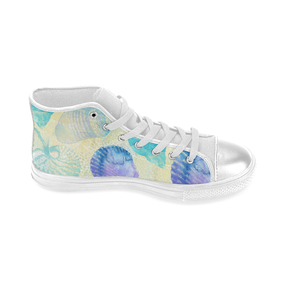 Seashells Women's Classic High Top Canvas Shoes (Model 017)