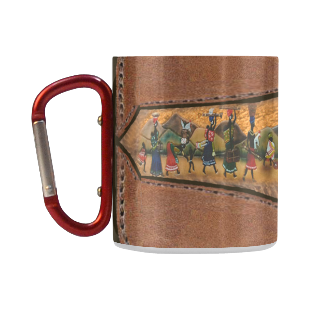 African rainbow nation on leather texture Classic Insulated Mug(10.3OZ)