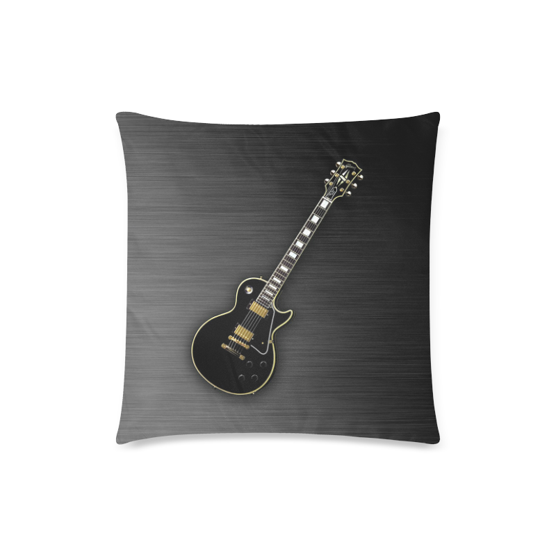 Black Gibson Les paul Custom Custom Zippered Pillow Case 18"x18" (one side)