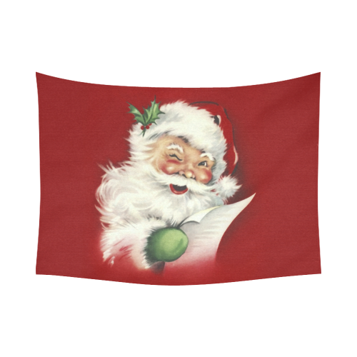 A beautiful vintage santa claus Cotton Linen Wall Tapestry 80"x 60"