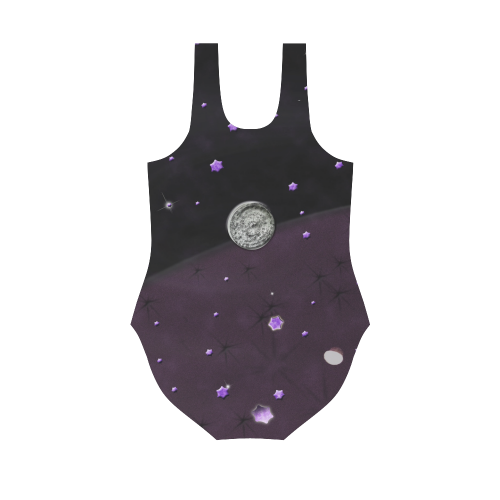 Lost Midnight Charcoal Stars Vest One Piece Swimsuit (Model S04)