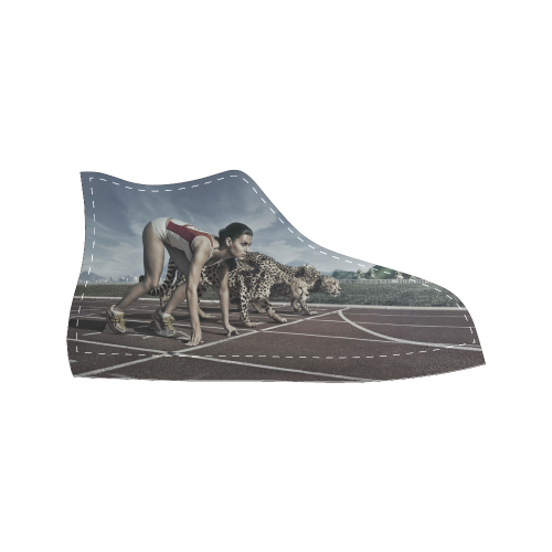 Running cheetahs Men’s Classic High Top Canvas Shoes (Model 017)