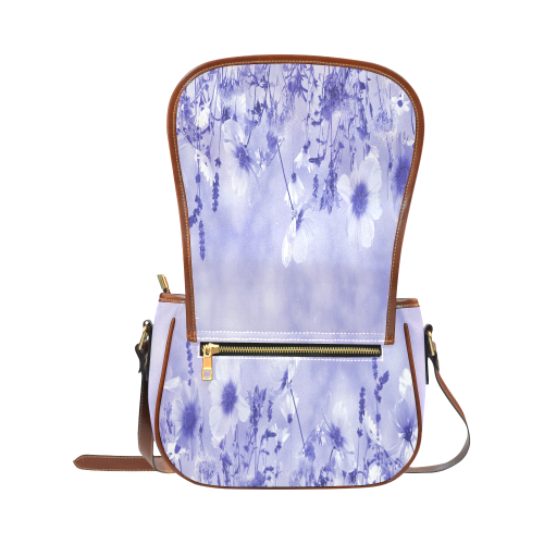 Violet Shaded Wildflowers Saddle Bag/Small (Model 1649) Full Customization