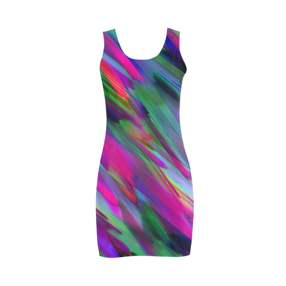 Colorful digital art splashing G400 Medea Vest Dress (Model D06)