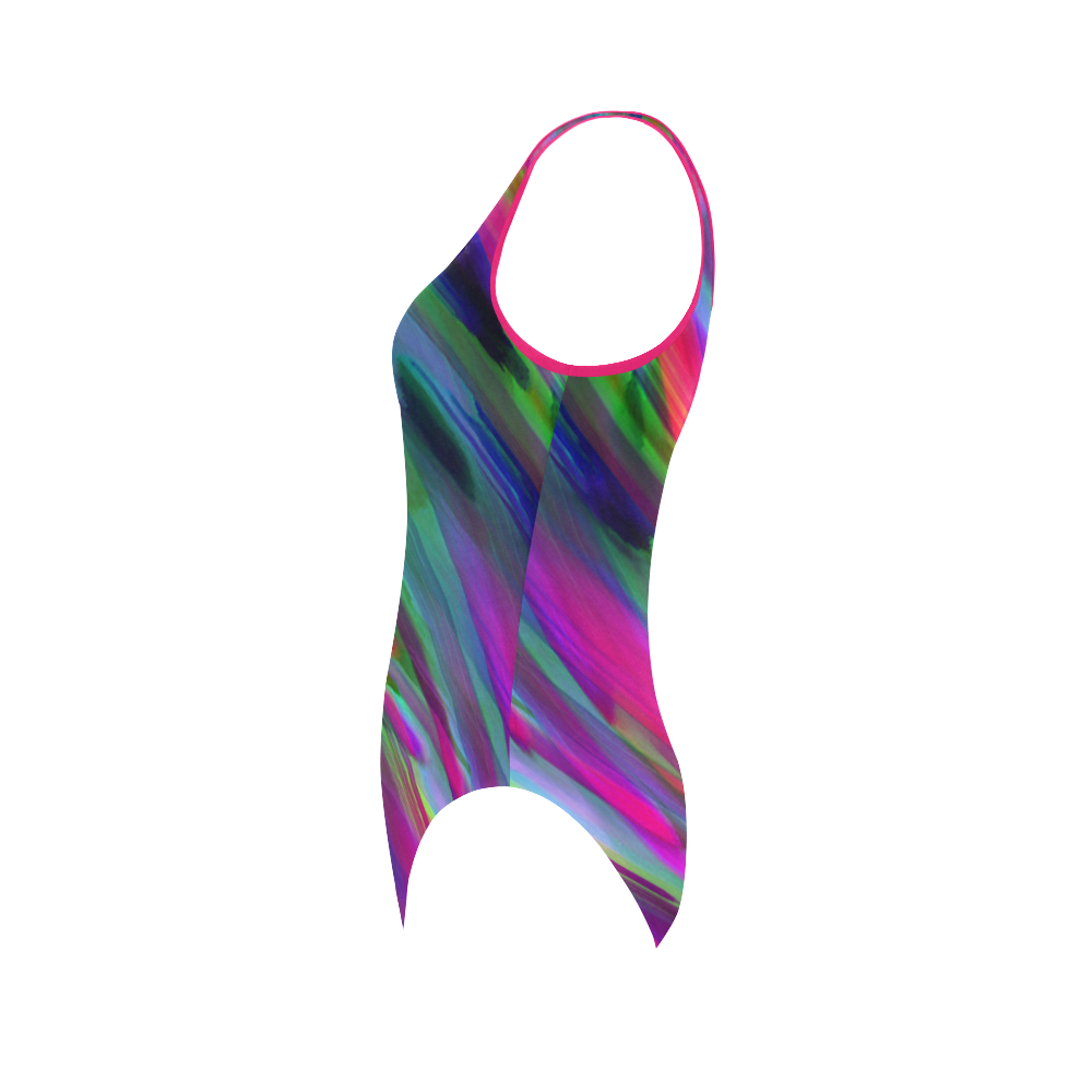 Colorful digital art splashing G400 Vest One Piece Swimsuit (Model S04)