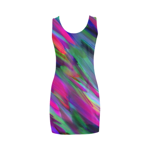 Colorful digital art splashing G400 Medea Vest Dress (Model D06)