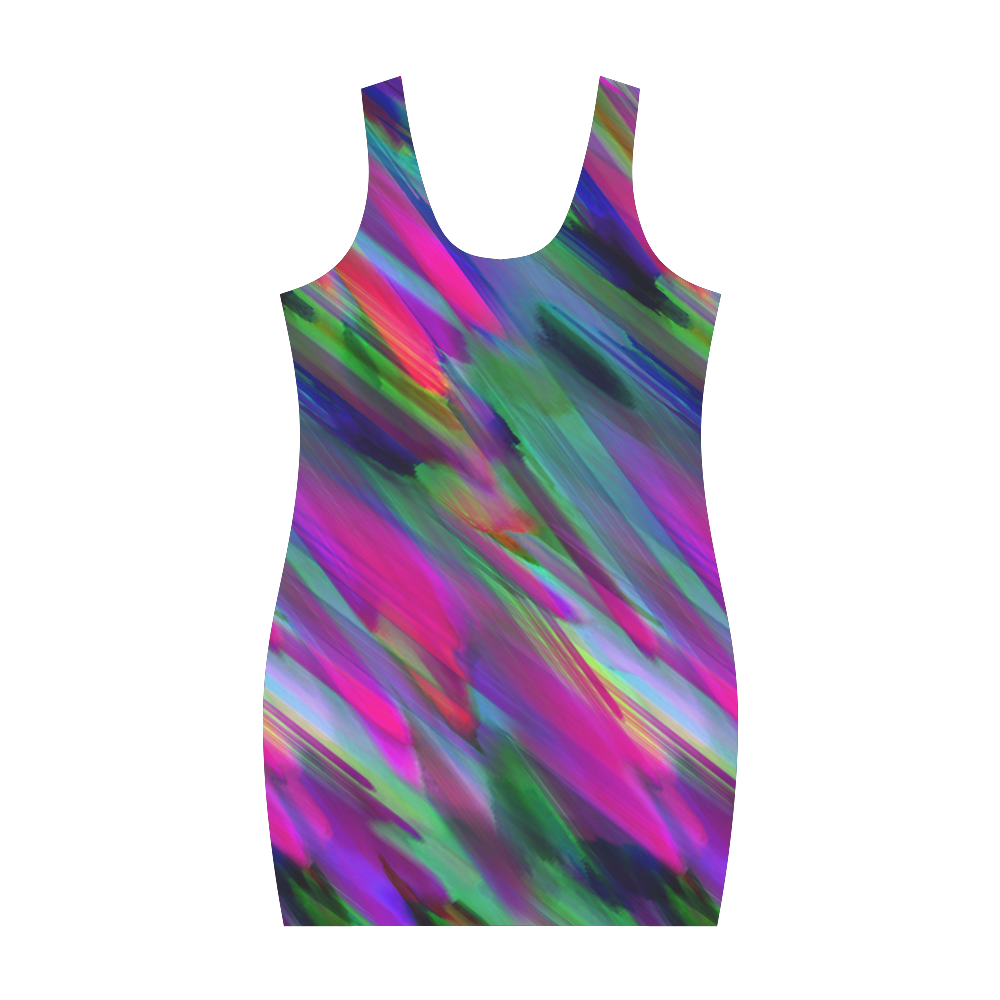 Colorful digital art splashing G400 Medea Vest Dress (Model D06)