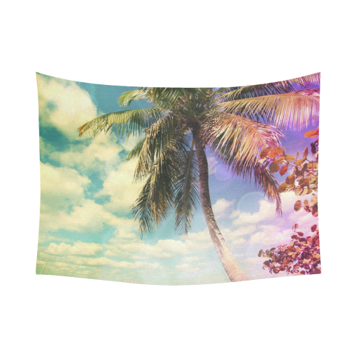Prismatic Palm Cotton Linen Wall Tapestry 80"x 60"