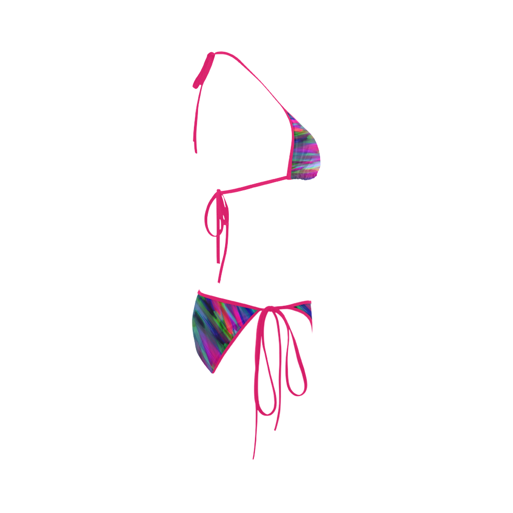 Colorful digital art splashing G400 Custom Bikini Swimsuit