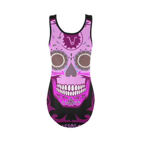 SKULL PINK Vest One Piece Swimsuit (Model S04)