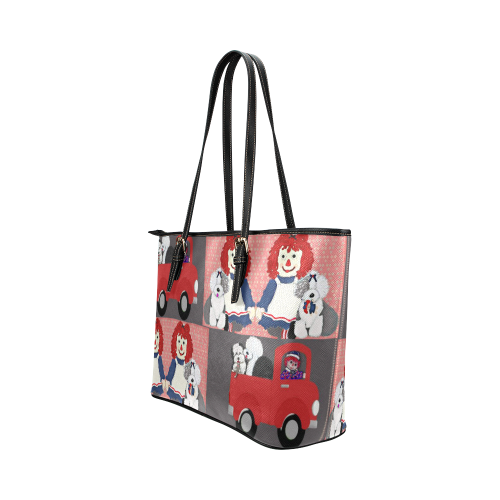 Raggedy Ann and Andy Leather Tote Bag/Large (Model 1651)