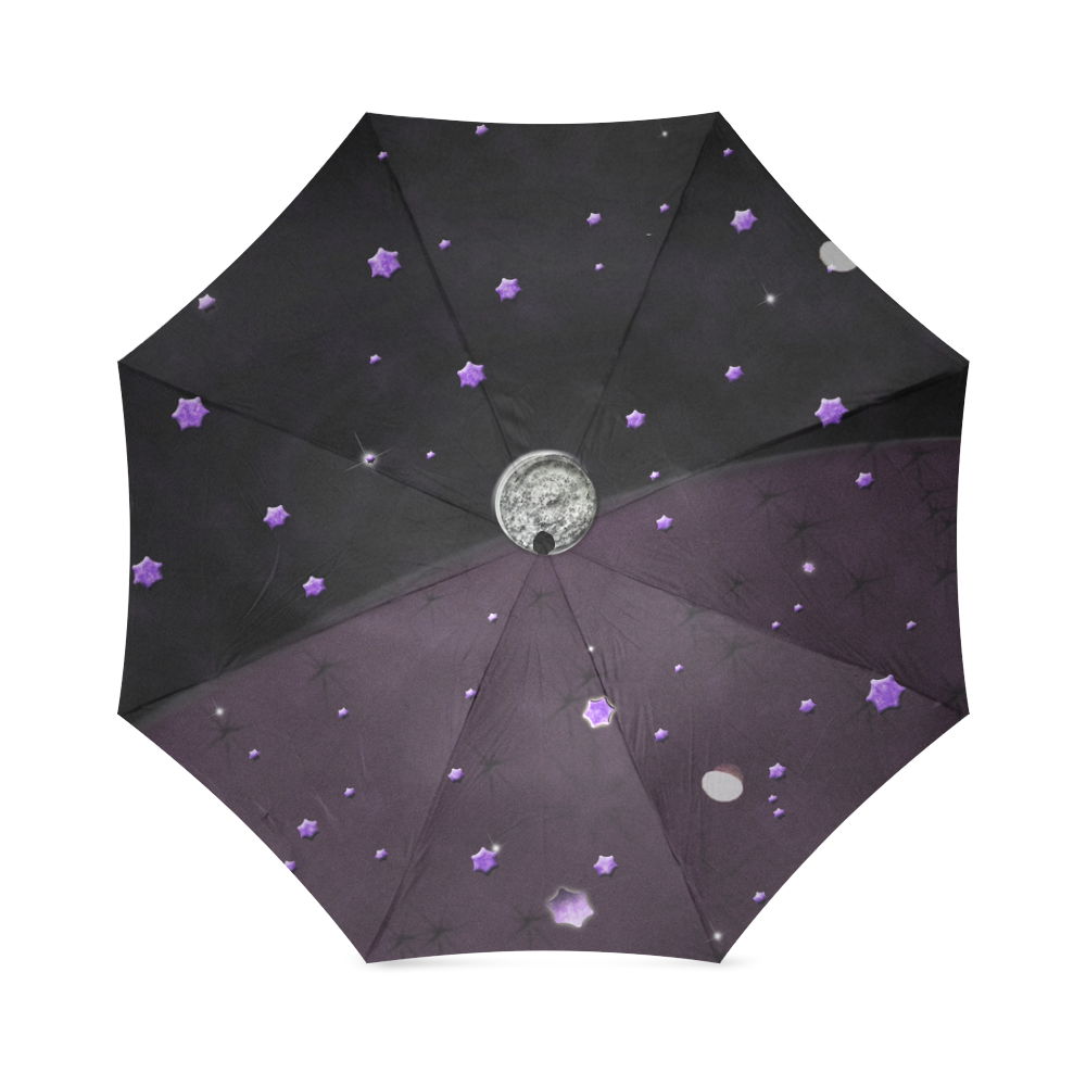 Lost Midnight Charcoal Stars Foldable Umbrella (Model U01)