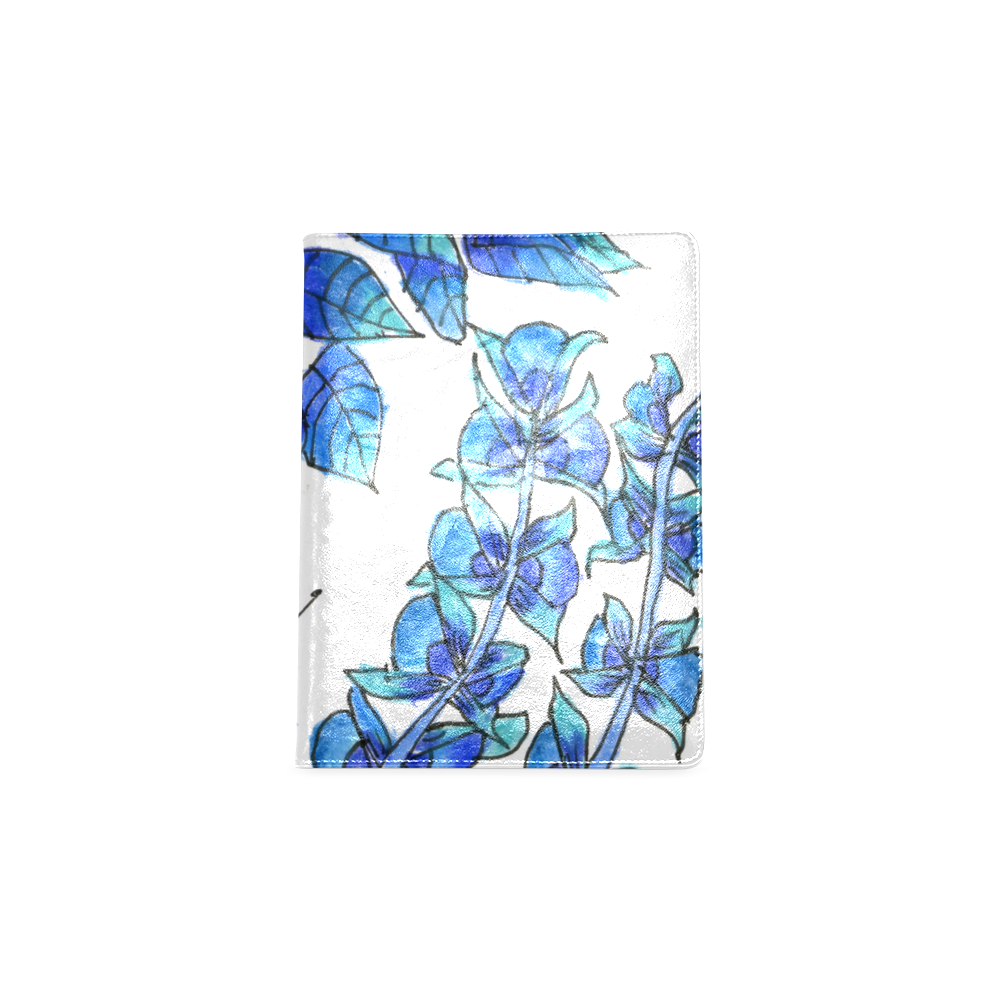 Pretty Blue Flowers, Aqua Garden Zendoodle Custom NoteBook B5