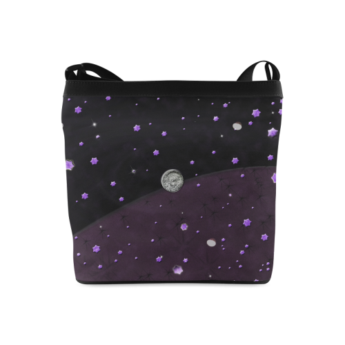 Lost Midnight Charcoal Stars Crossbody Bags (Model 1613)