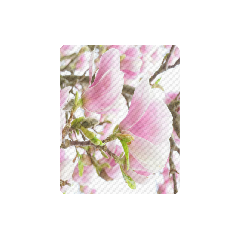 Pink Magnolia In Bloom Rectangle Mousepad