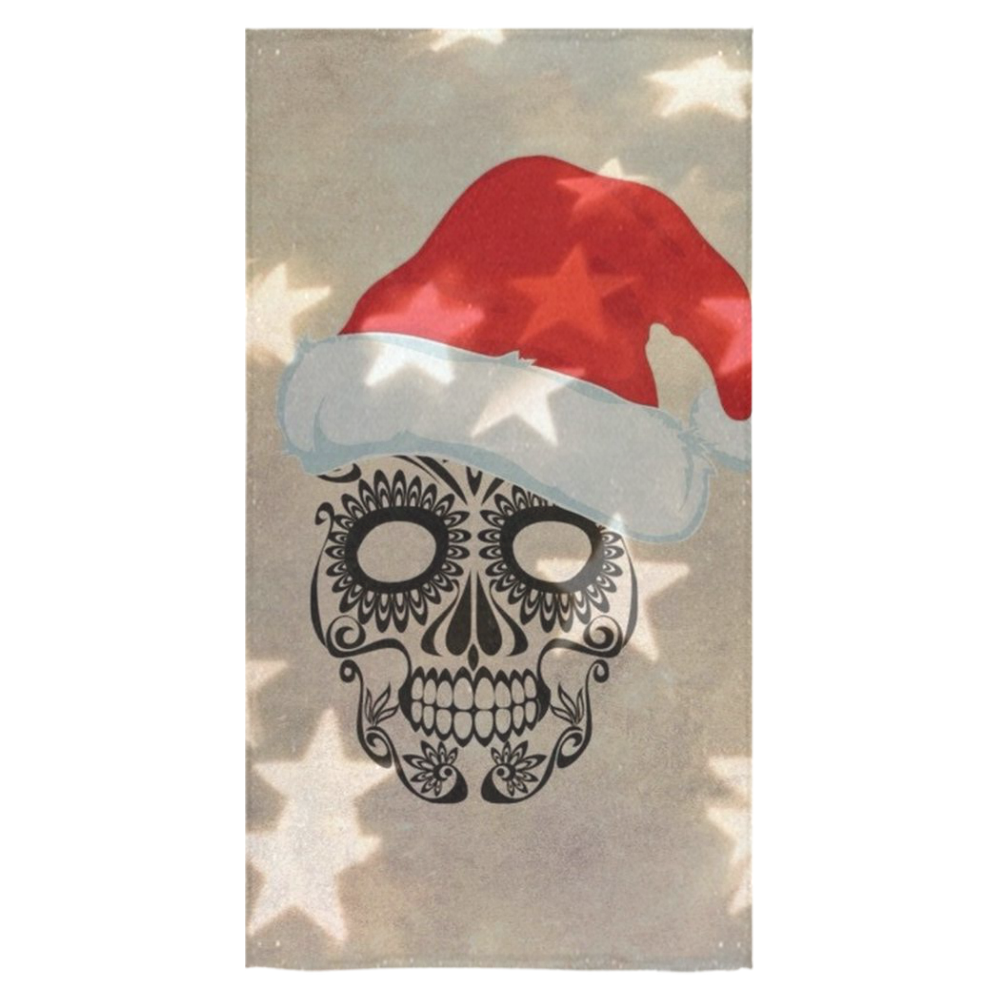 Christmas skull with star bokeh Bath Towel 30"x56"