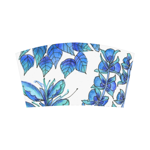 Pretty Blue Flowers, Aqua Garden Zendoodle Bandeau Top