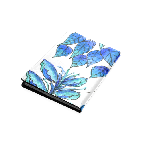 Pretty Blue Flowers, Aqua Garden Zendoodle Custom NoteBook B5