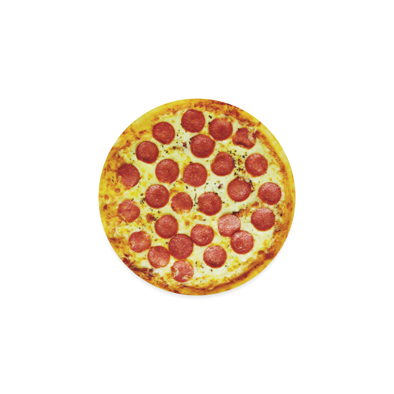 Novelty Cheesy Pepperoni Pizza Round Coaster